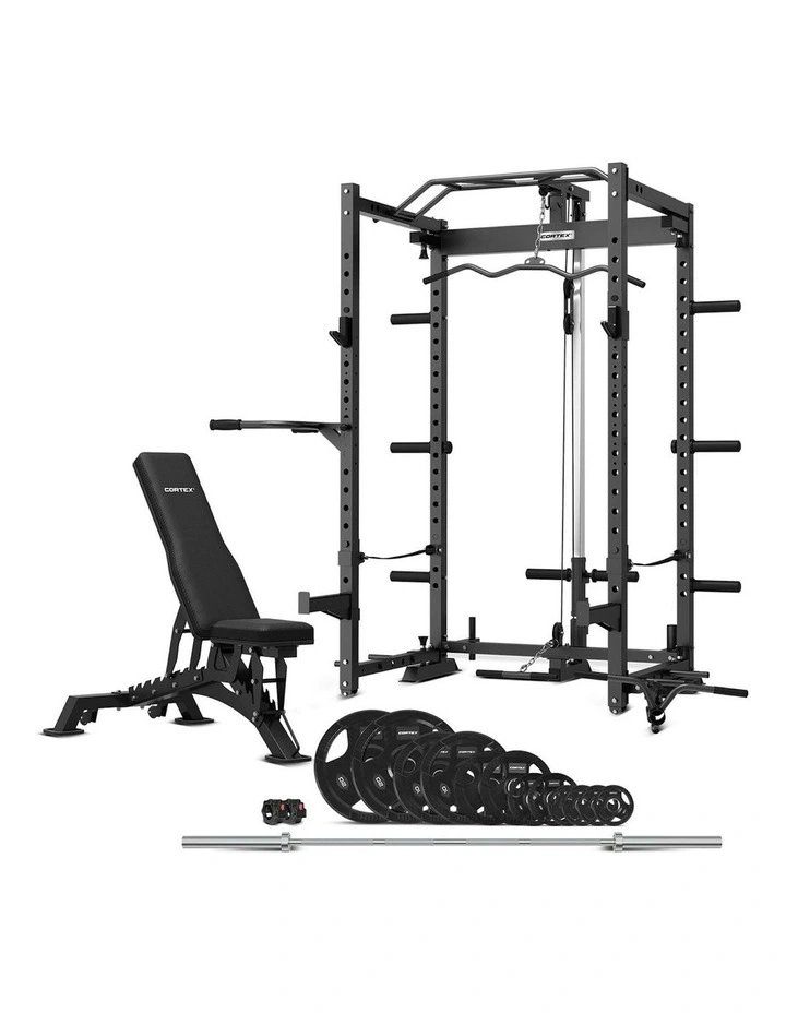 PR4 Folding Power Rack With 100kg Olympic Set in Black image 1