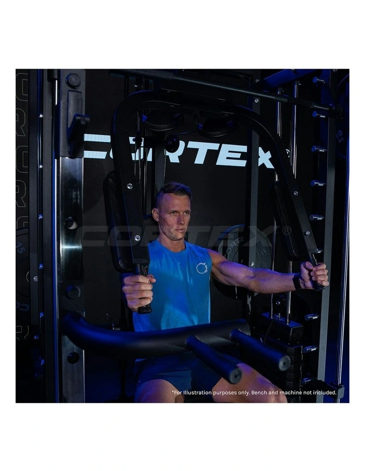 CORTEX SM-25 6-In-1 Power Rack with Smith & Cable Machine Jammer Arms Chest Fly 23kg AddOn Bench Olympic Bumper Set image 3