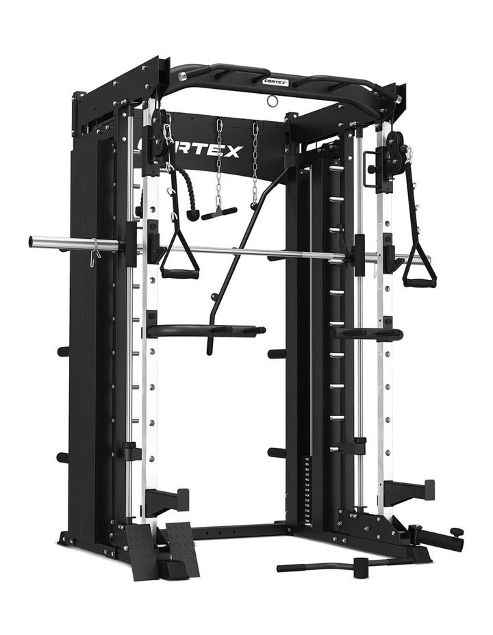 SM26 Multi Gym With 100kg Olympic Tri-Grip Weight Bar and Bench Set in Black image 2
