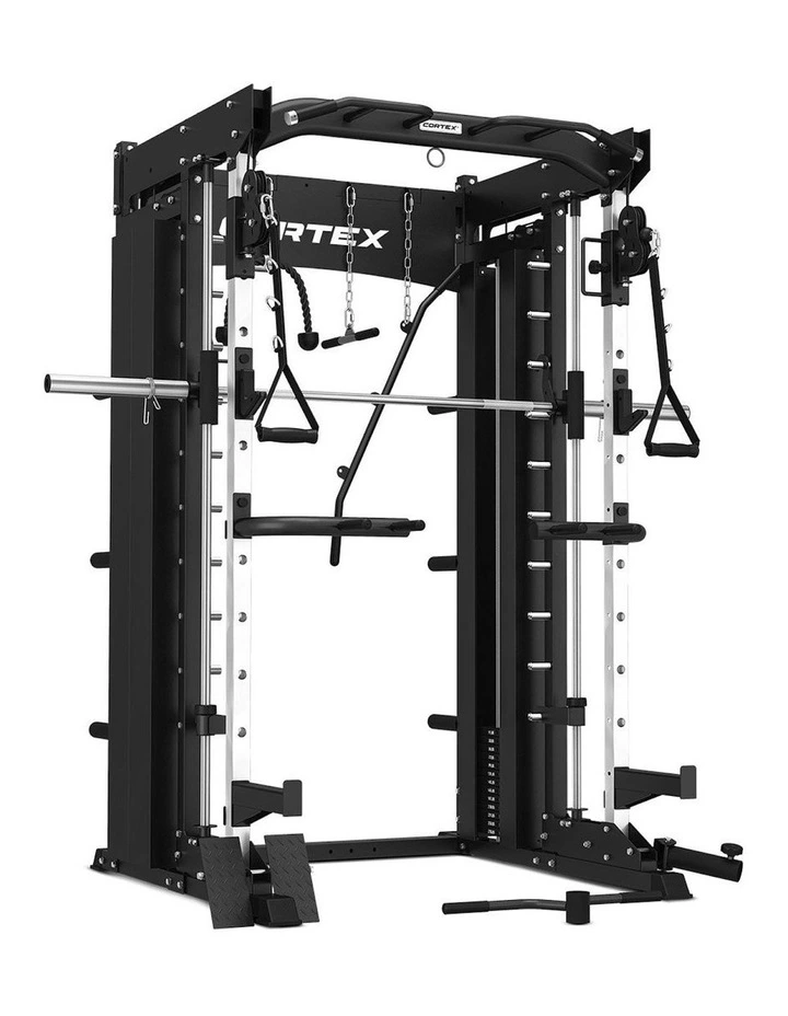 SM26 Multi Gym With 130kg Olympic Bumper Weight, Bar And Bench Set in Black image 2