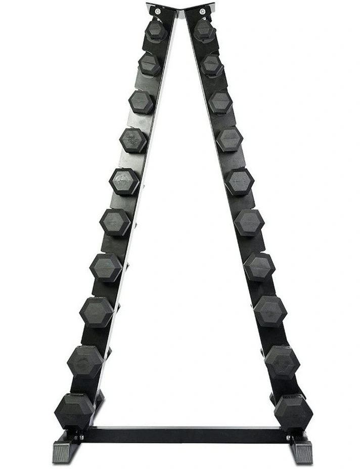 Hex Dumbbell Set 1kg to 10kg 10 Pairs in Black image 3