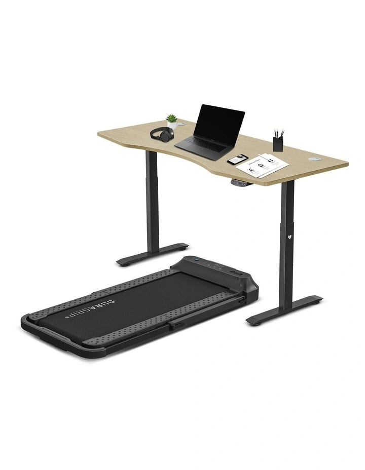 V-Fold Treadmill with ErgoDesk Automatic Standing Desk 1800mm in Oak image 1
