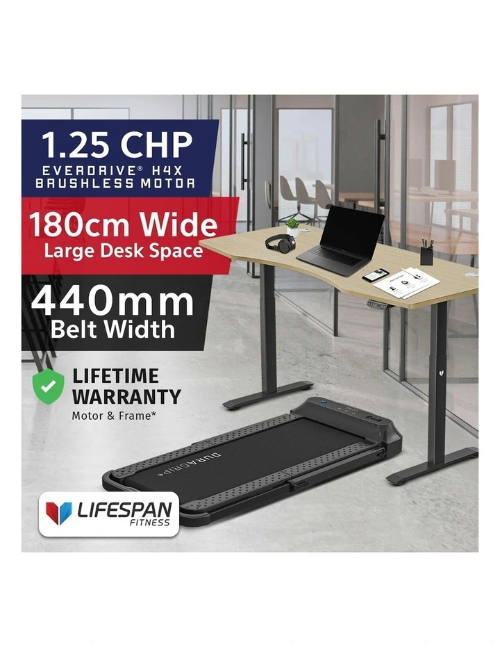 V-Fold Treadmill with ErgoDesk Automatic Standing Desk 1800mm in Oak image 2