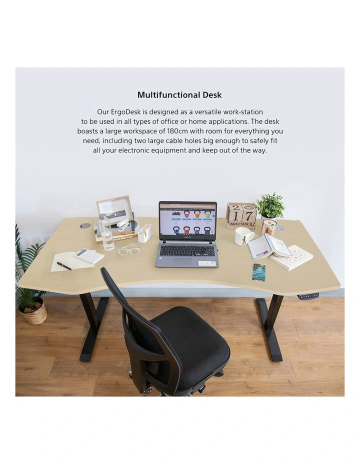 V-Fold Treadmill with ErgoDesk Automatic Standing Desk 1800mm in Oak image 4