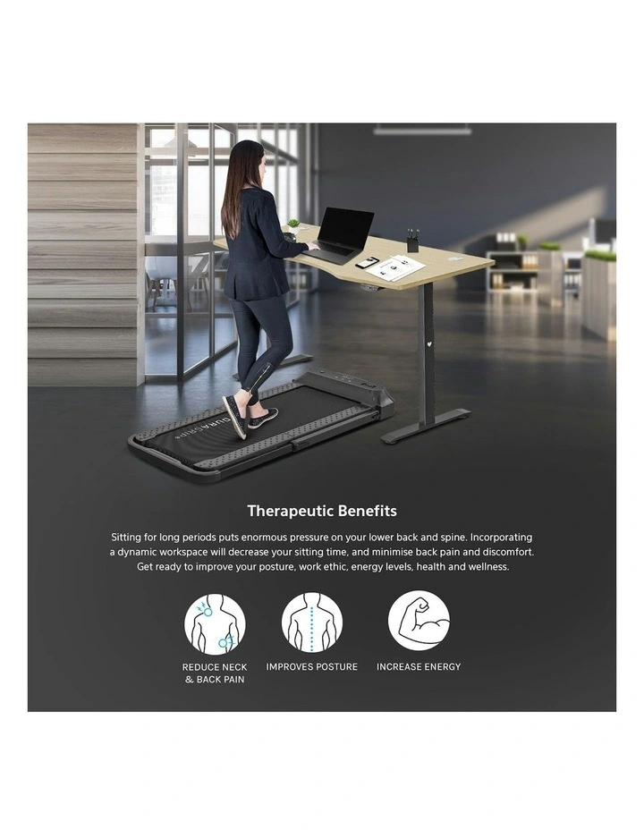 V-Fold Treadmill with ErgoDesk Automatic Standing Desk 1800mm in Oak image 5