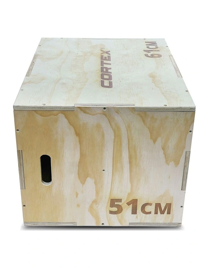 Wooden Plyo Box 3-in-1 in Brown image 3