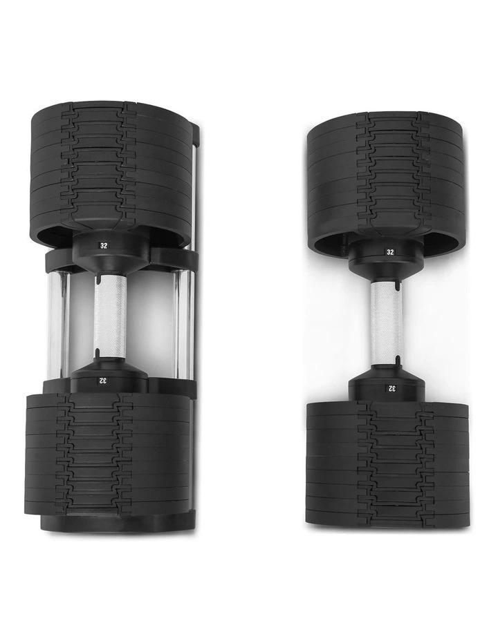 RevoLock 64kg Adjustable Dumbbell Set 32kg Pair in Black image 2