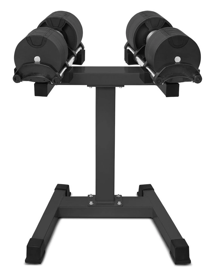 RevoLock 64kg Adjustable Dumbbell Set With Stand 32kg Pair in Black image 2