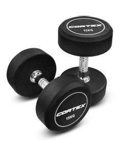 Pro-Fixed Dumbbell Pair 15kg in Black