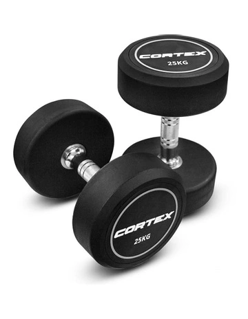 Pro-Fixed Dumbbell Pair 25kg in Black