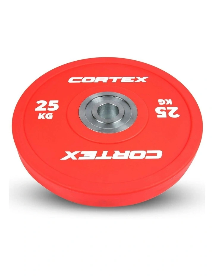Competition Bumper Plates Pair 25kg in Red image 4