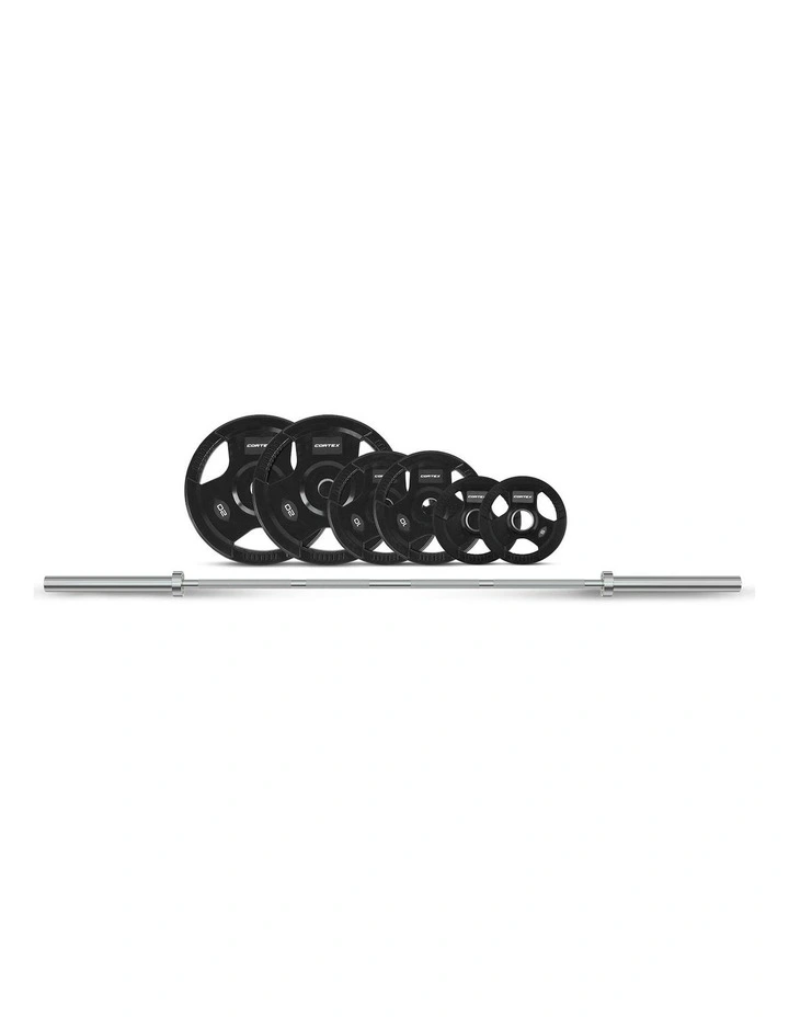 Tri-Grip Olympic Plate Set 90kg in Black image 1
