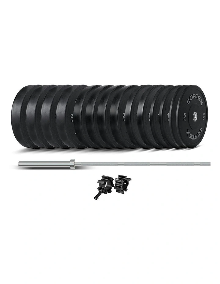 Pro Series Bumper Plate V2 Package 260kg in Black image 1