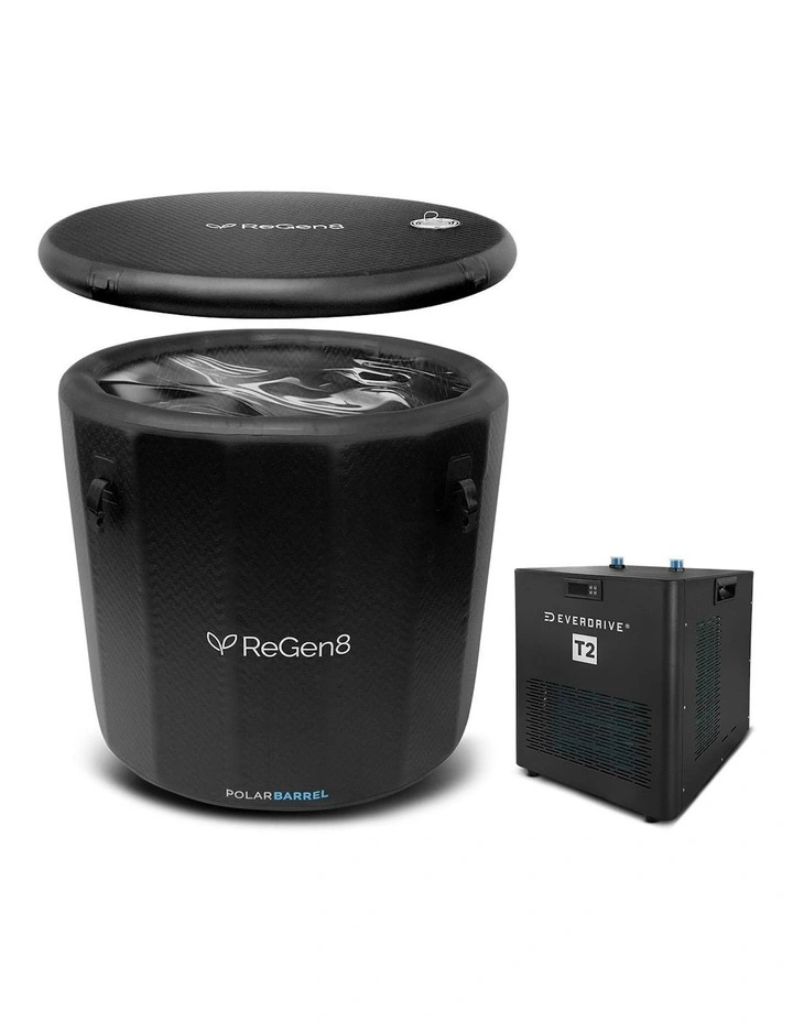 Polar Barrel Cold Plunge Ice Bath With T2 Chiller Unit in Black image 1