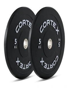 V3 Series Rubber Olympic Bumper Plate 50mm 5kg (2 Pack) in Black