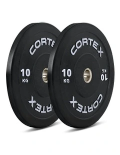 V3 Series Rubber Olympic Bumper Plate 50mm 10kg 2 Pack in Black