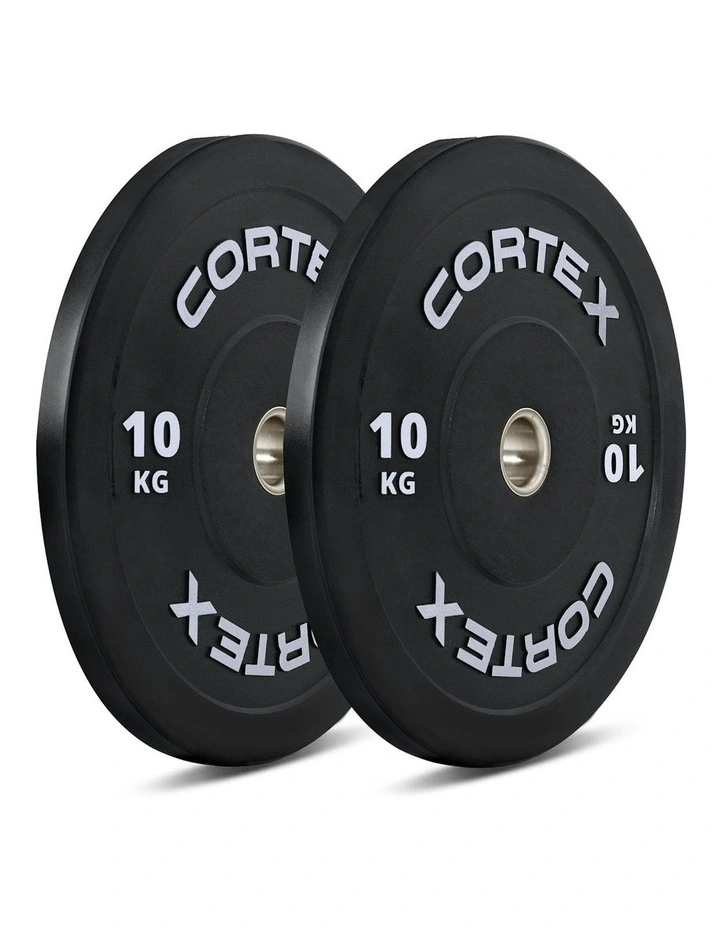V3 Series Rubber Olympic Bumper Plate 50mm 10kg 2 Pack in Black image 1