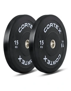 V3 Series Rubber Olympic Bumper Plate 50mm 15kg 2 Pack in Black
