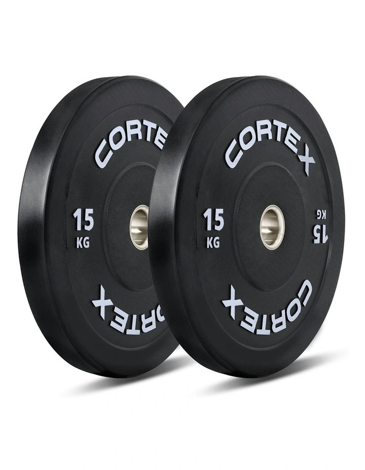 V3 Series Rubber Olympic Bumper Plate 50mm 15kg 2 Pack in Black image 1