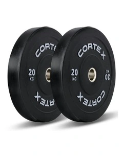 V3 Series Rubber Olympic Bumper Plate 50mm 20kg 2 Pack in Black