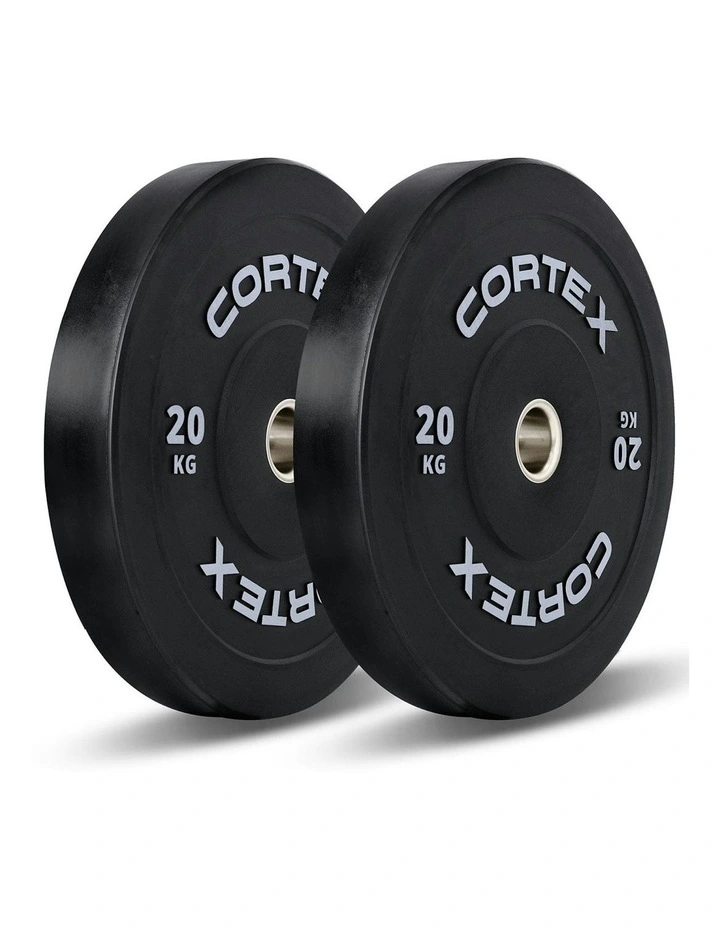 V3 Series Rubber Olympic Bumper Plate 50mm 20kg 2 Pack in Black image 1