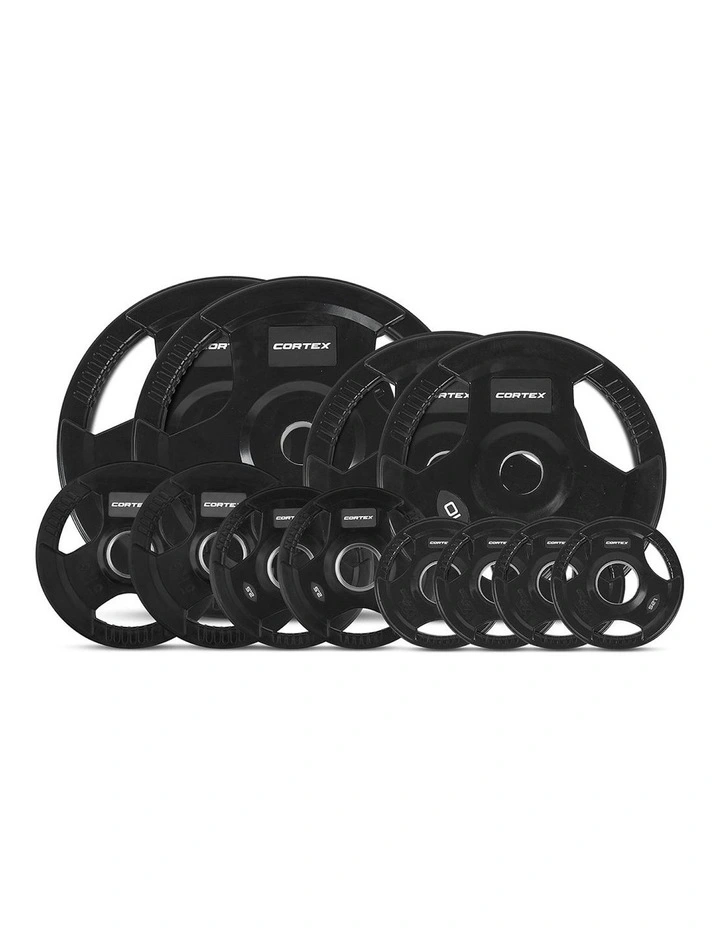 Tri-Grip V2 Olympic Plate Set 80kg in Black image 1