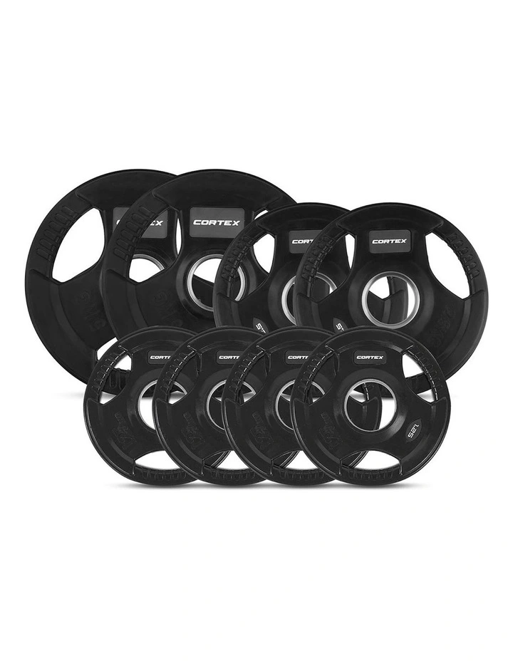 Tri-Grip V2 Olympic Plate Set 35kg in Black image 1