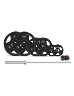 Tri-Grip V2 Olympic Barbell Set 90kg in Black