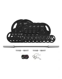 Tri-Grip V2 Olympic Plate Set 145kg in Black