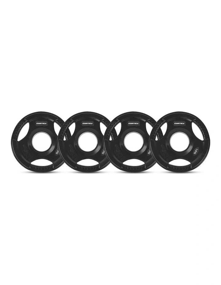 Tri-Grip V2 Olympic Plate Set 145kg in Black image 2