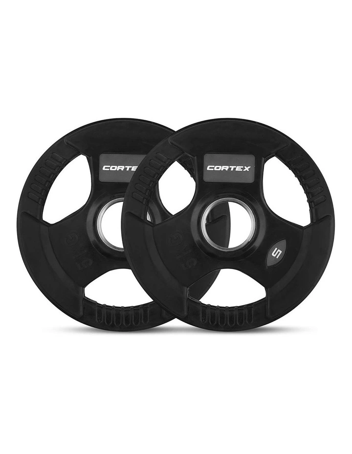 Tri-Grip V2 Olympic Plate Set 145kg in Black image 4