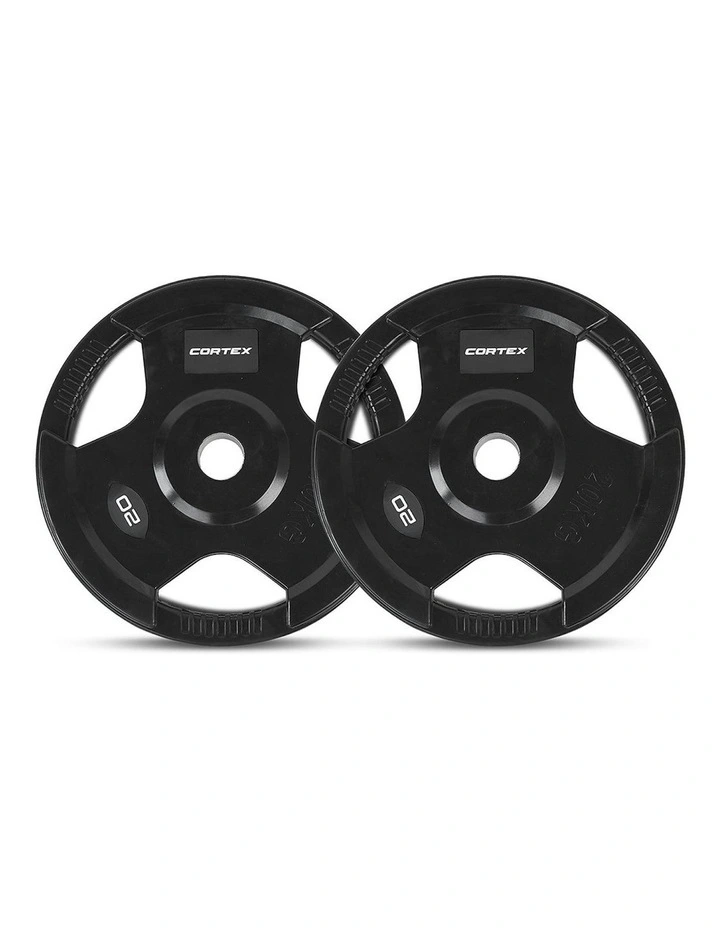 Tri-Grip V2 Olympic Plate Set 145kg in Black image 6
