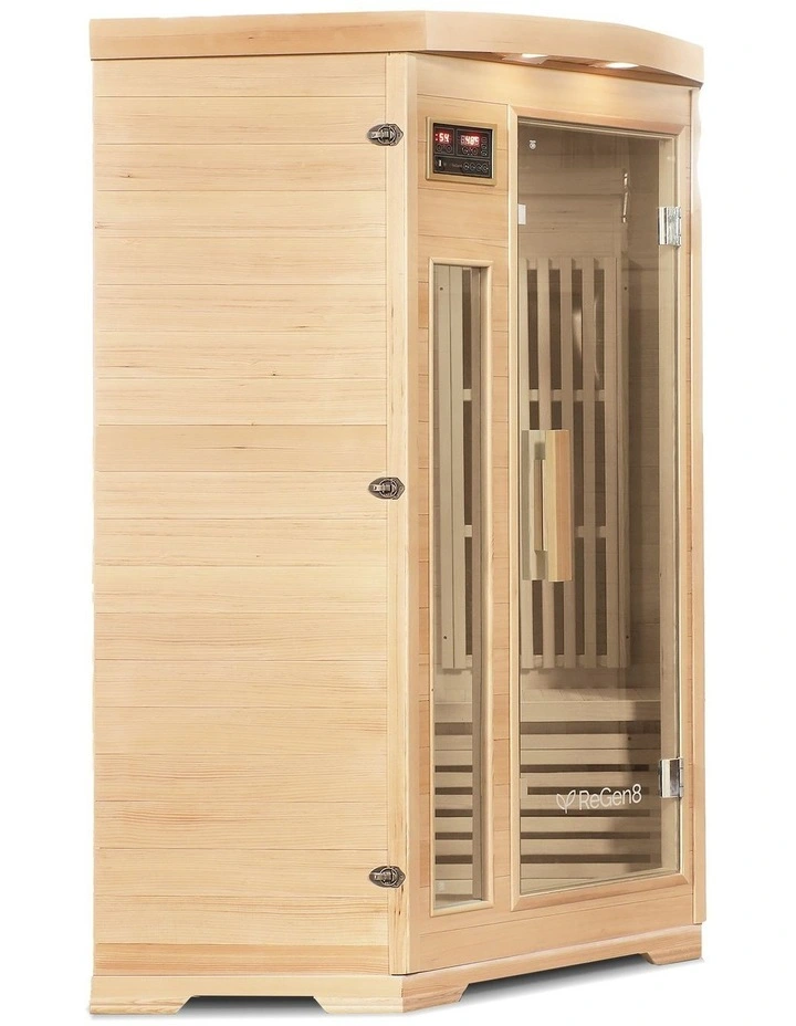 Duo Corner Infrared Sauna 2 Person 2200W in Natural image 2