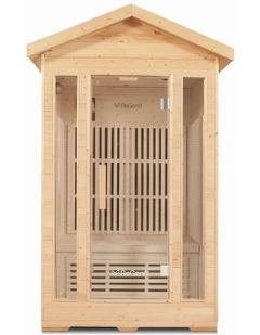 Duo Outdoor Infrared Sauna 2 Person 2200W in Beige