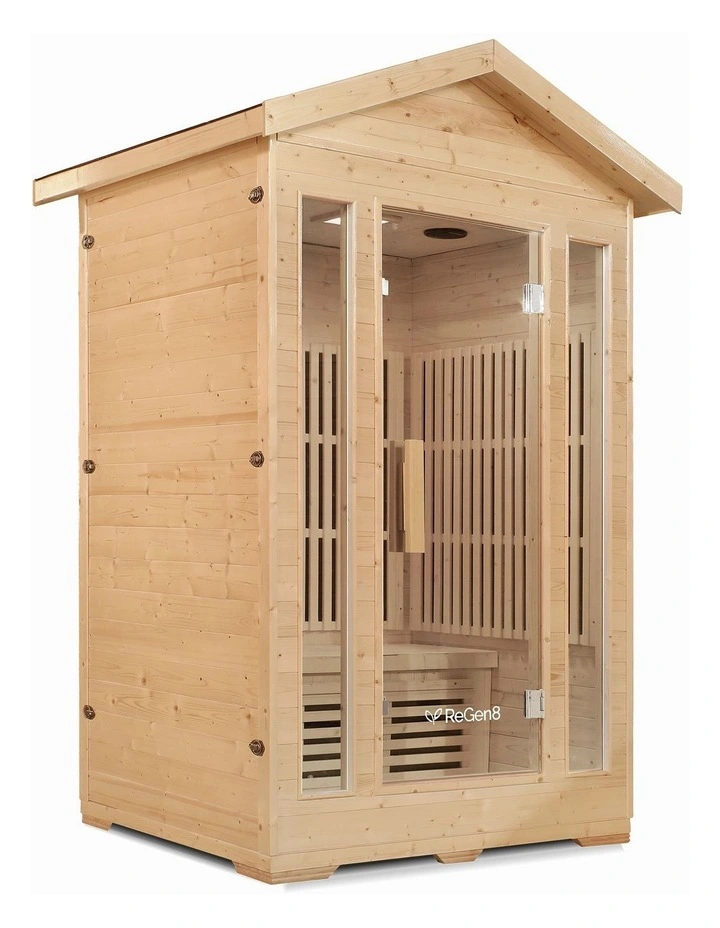 Duo Outdoor Infrared Sauna 2 Person 2200W in Beige image 2