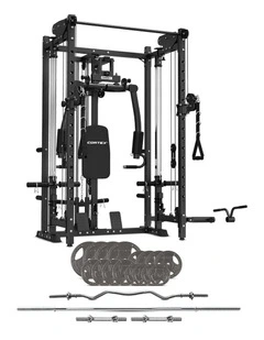 PR5 Folding Power Rack with Standard Tri-Grip Weight & Bar Set 90kg in Black