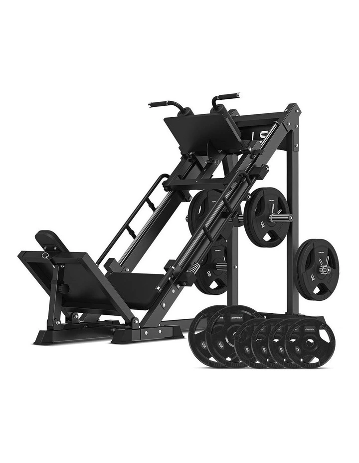 GLP100 Leg Press/Hack Squat with Olympic Tri-Grip Plates 100kg in Black image 1