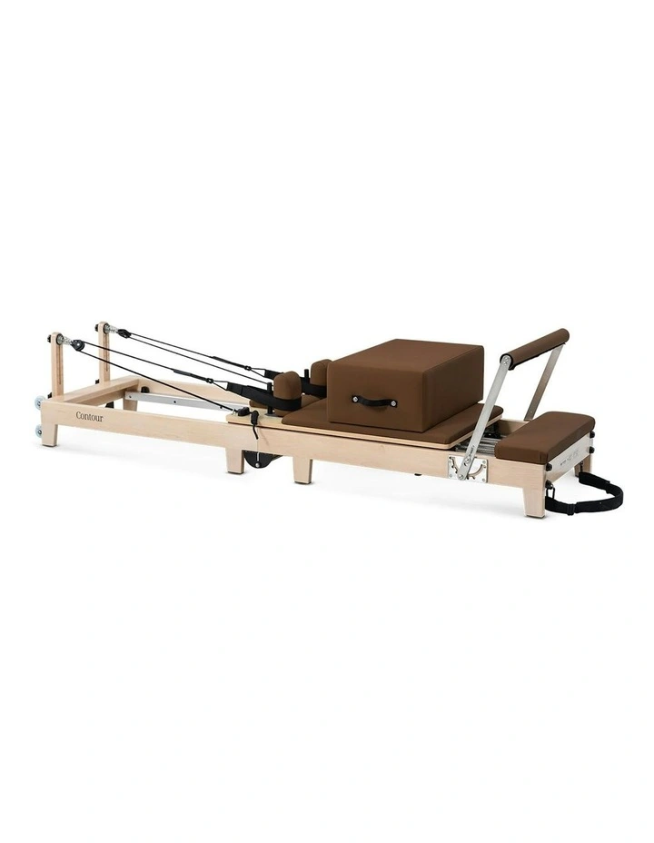 Contour Folding Wooden Pilates Reformer Machine Set in Espresso image 2