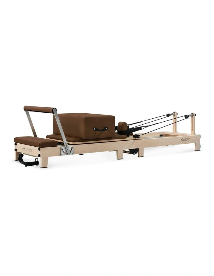 Contour Folding Wooden Pilates Reformer Machine Set in Espresso image 3