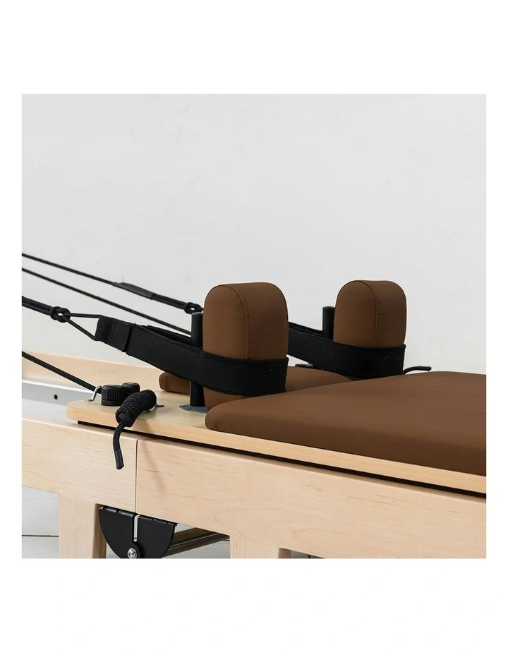 Contour Folding Wooden Pilates Reformer Machine Set in Espresso image 5