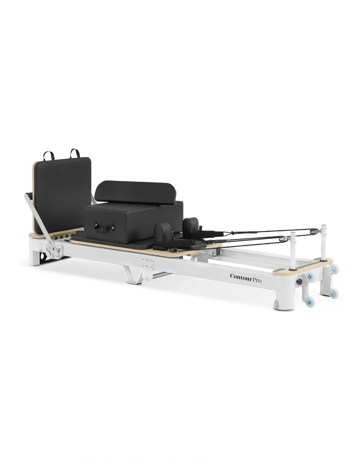 Contour Pro Folding Aluminum Pilates Reformer Bed Set in Black image 1