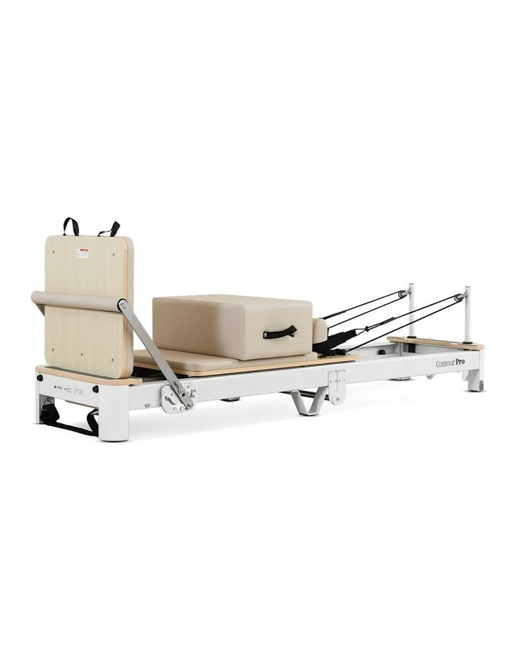 Contour Pro Folding Aluminum Pilates Reformer Bed Set in Beige image 3