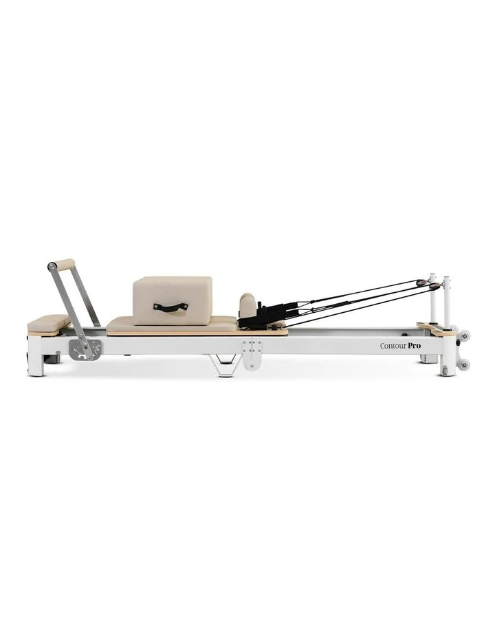 Contour Pro Folding Aluminum Pilates Reformer Bed Set in Beige image 4