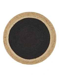 Atrium Polo Round Rug in Black