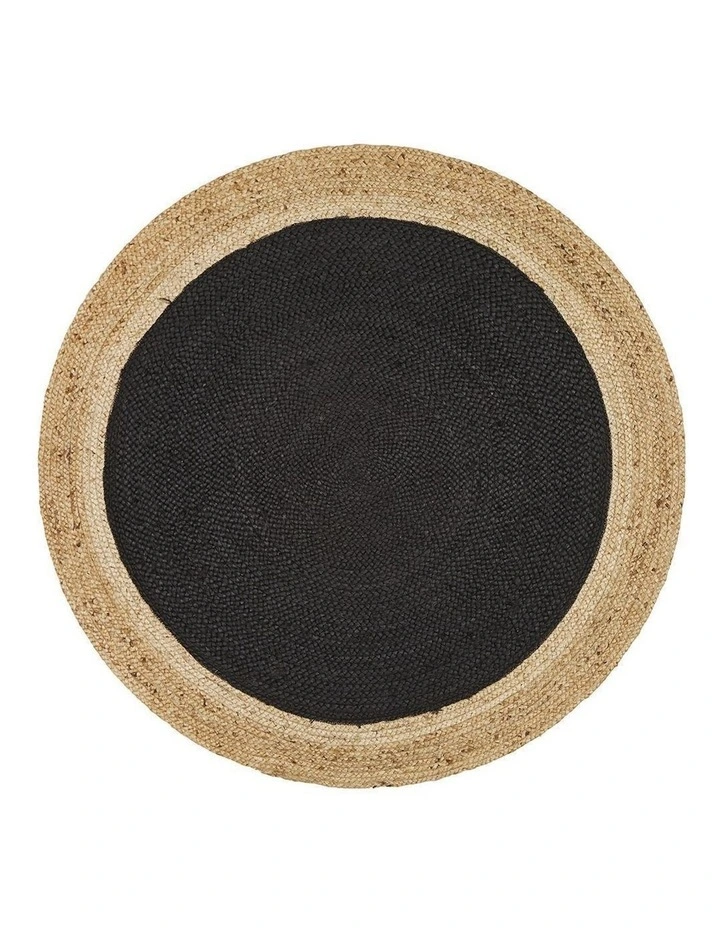 Atrium Polo Round Rug in Black image 1