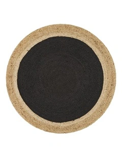 Atrium Polo Round Rug in Black