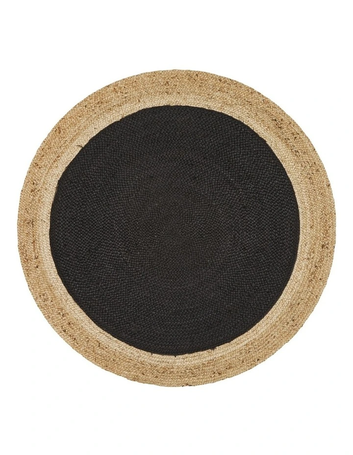 Atrium Polo Round Rug in Black image 1