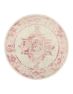 Avenue Round Rug 702 in Rose