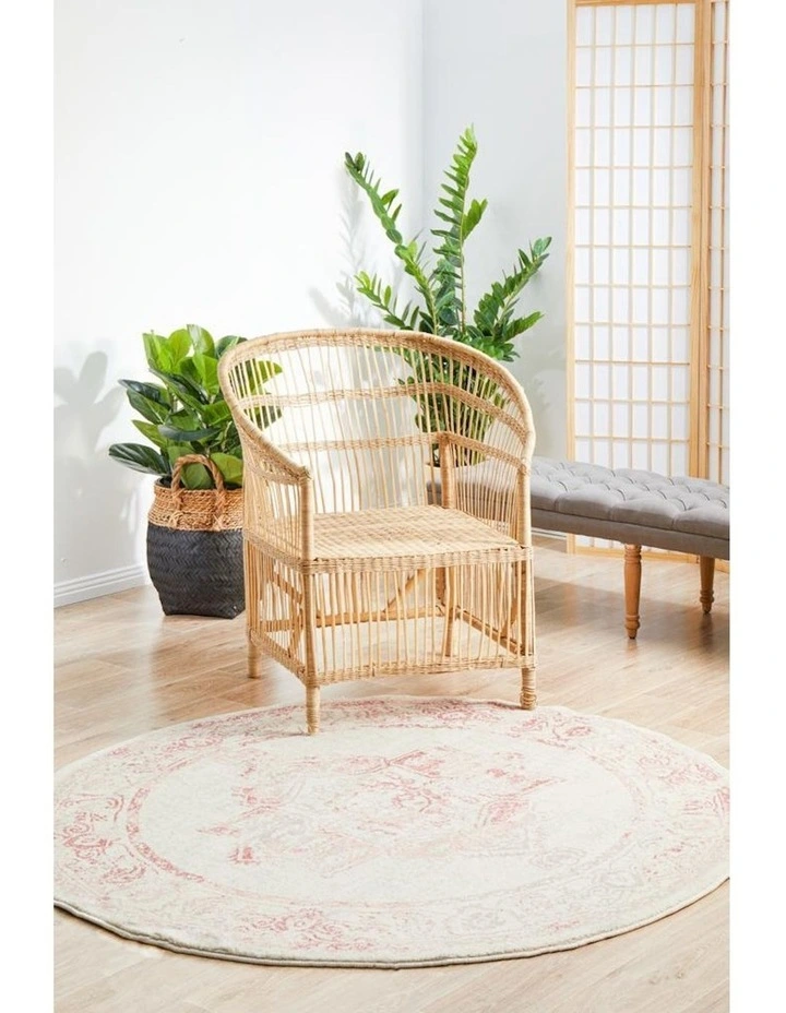 Avenue Round Rug 702 in Rose image 2