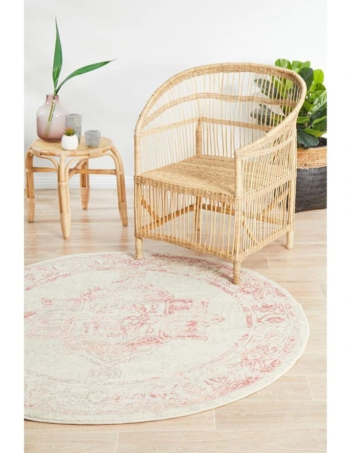 Avenue Round Rug 702 in Rose image 3